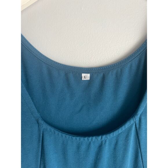 Blue Harem Jumpsuit Comfy Stretchy Cargo Large Summer Pockets Lounge Casual - Picture 3 of 7